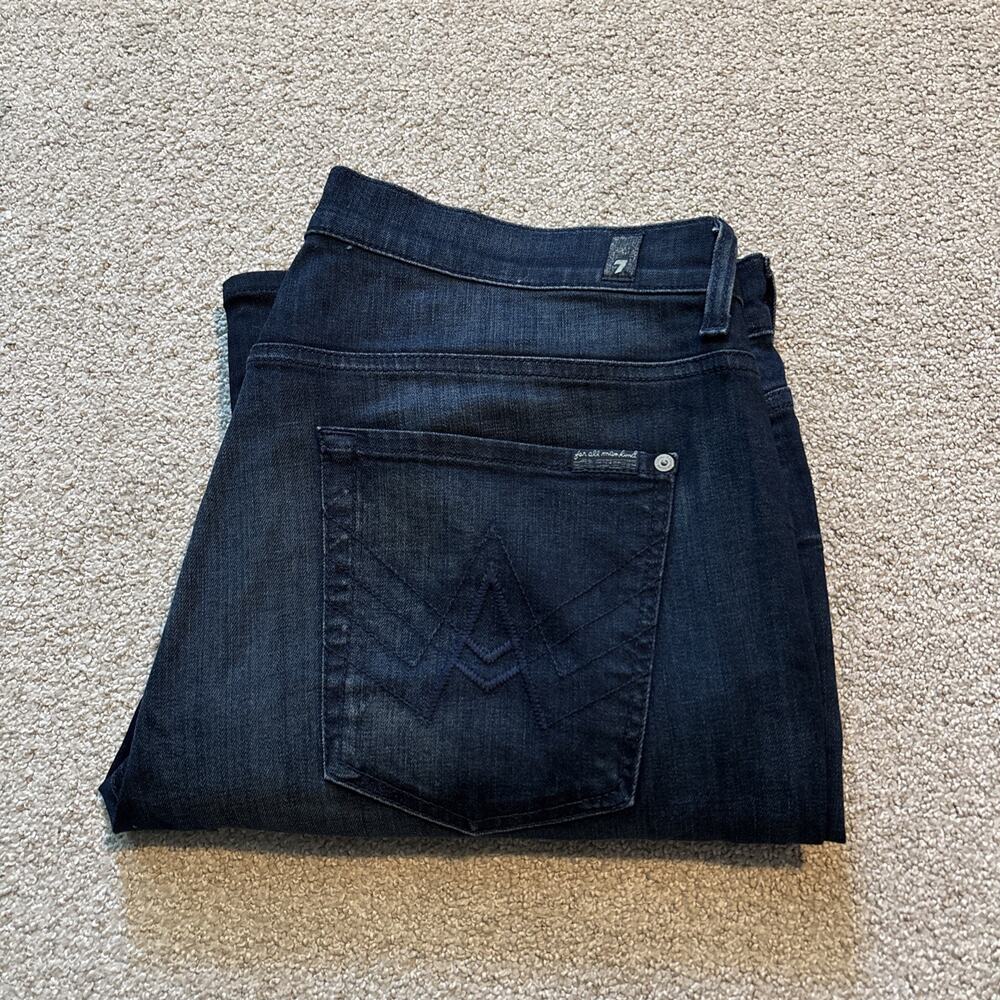 7 For All Mankind Brett Jeans Men 38/32 Dark Wash Blue Bootcut Denim Stretch
